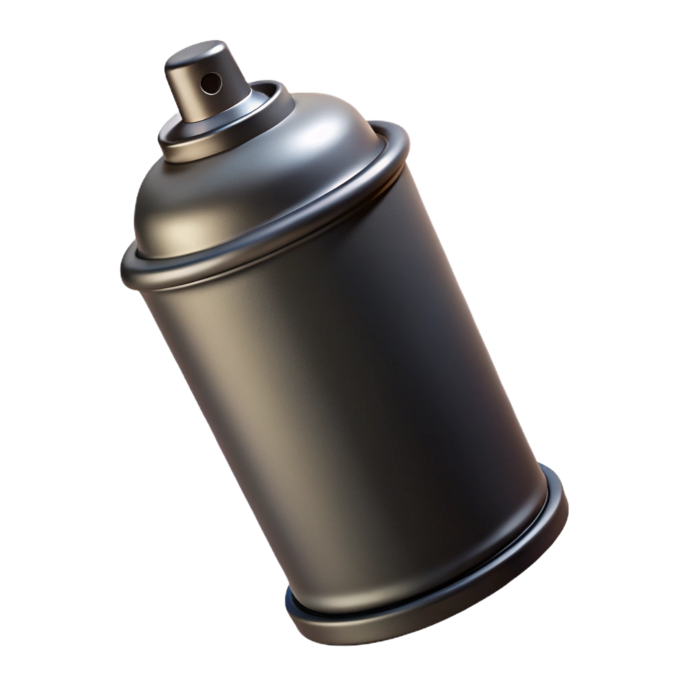 magnificent rustic A single, spray paint can, black, nozzle pressed high resolution png