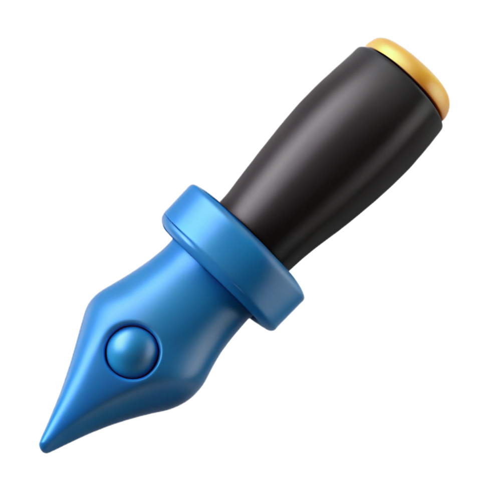 magnificent modern A single, calligraphy pen, nib dipped in ink premium png