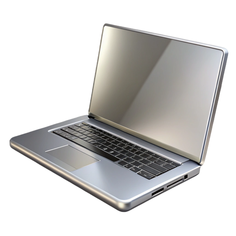 wonderful traditional A sleek, silver laptop computer, closed detailed png