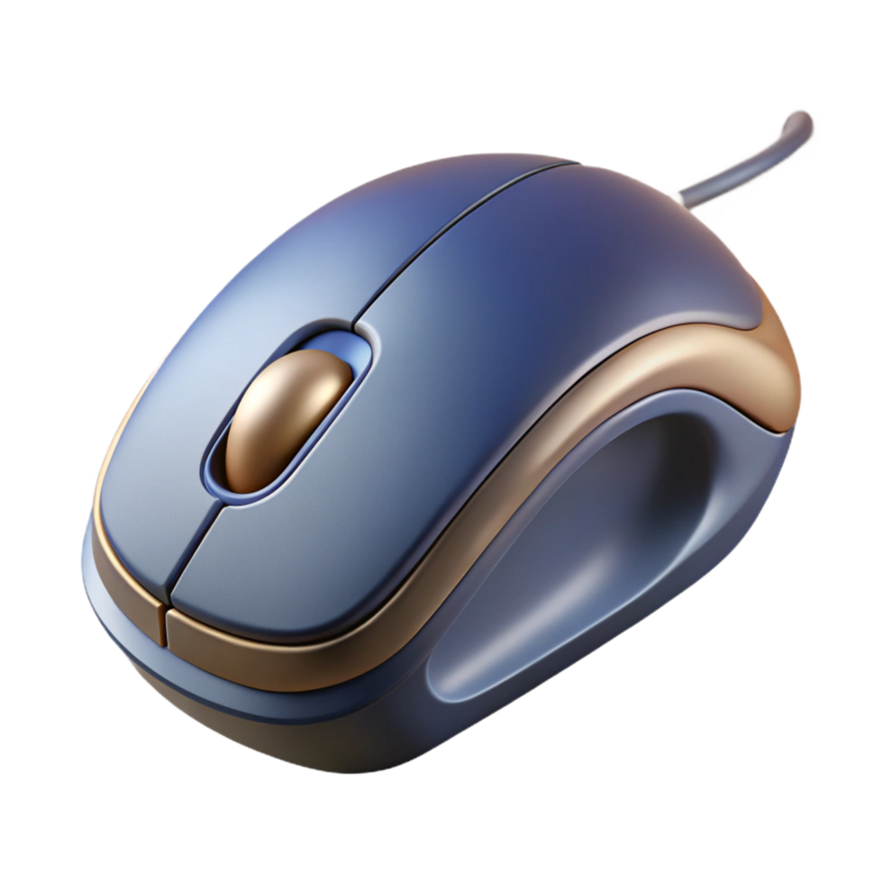 vibrant vintage A single, wired gaming mouse with multiple buttons genuine png