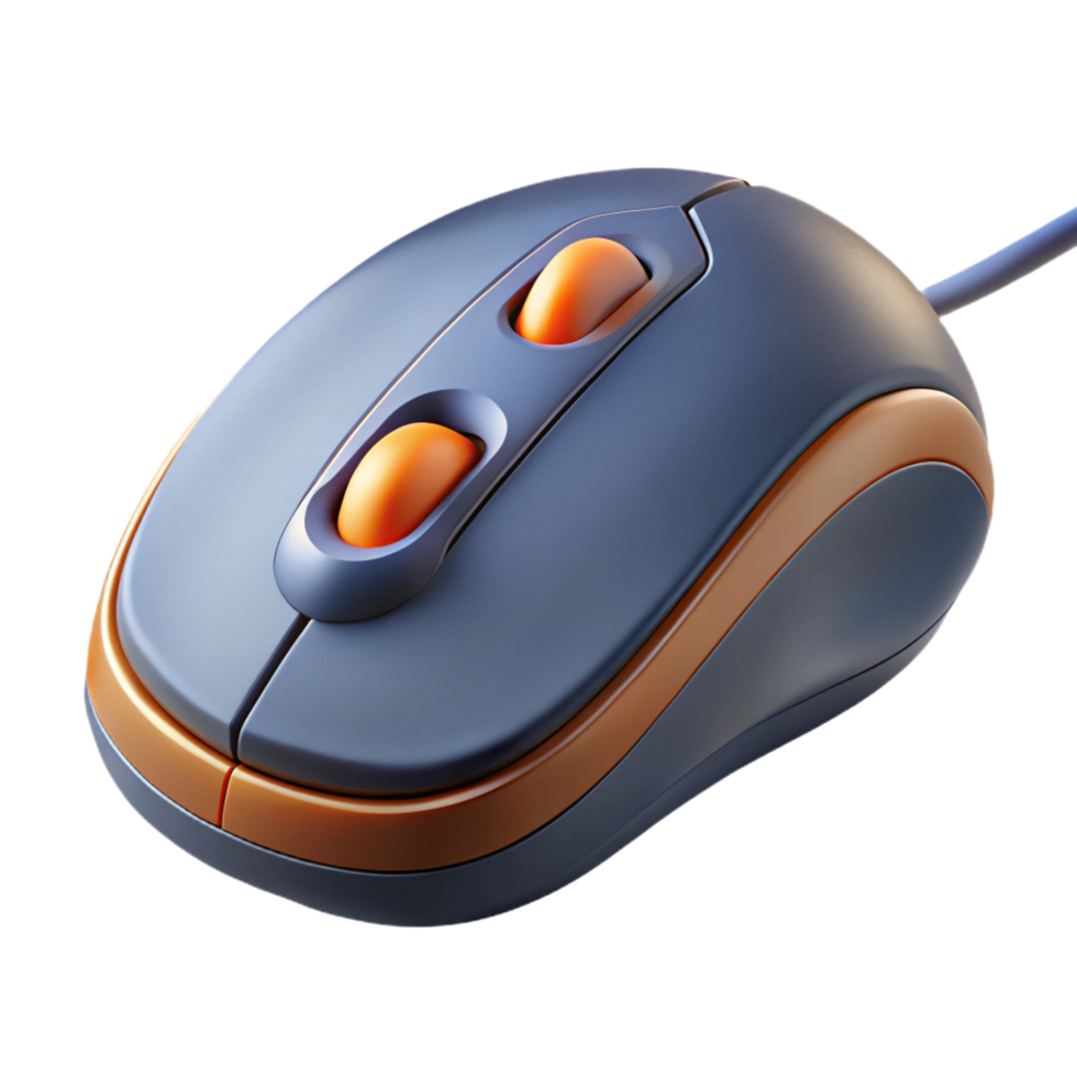 wonderful traditional A single, wired gaming mouse with multiple buttons premium png