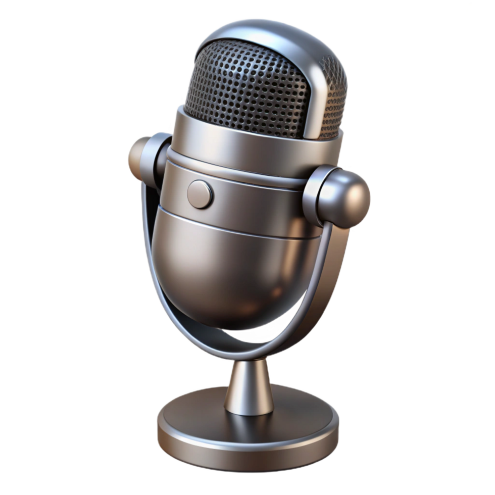 wonderful vintage A high-quality studio microphone, silver and black genuine png