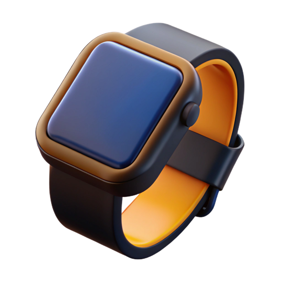 stunning artistic A smartwatch with a black band and a bright display exclusive png