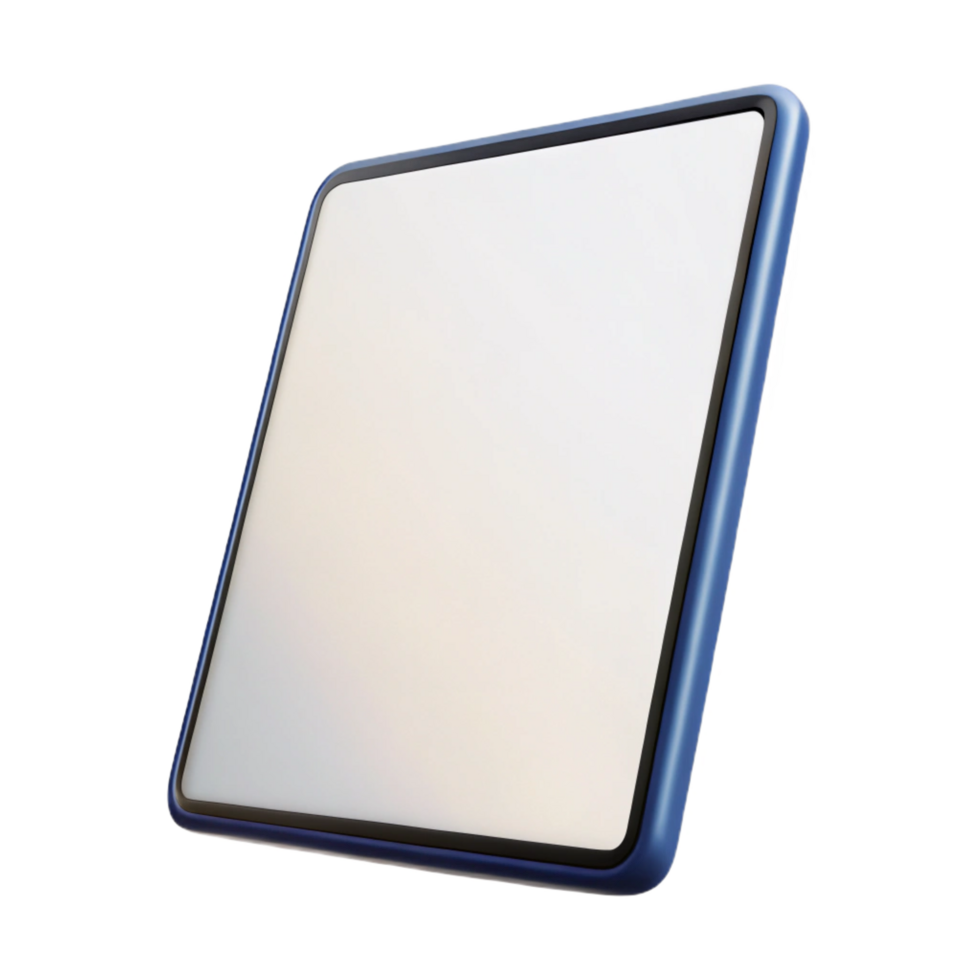 dramatic modern A tablet computer, showing a blank white screen original png