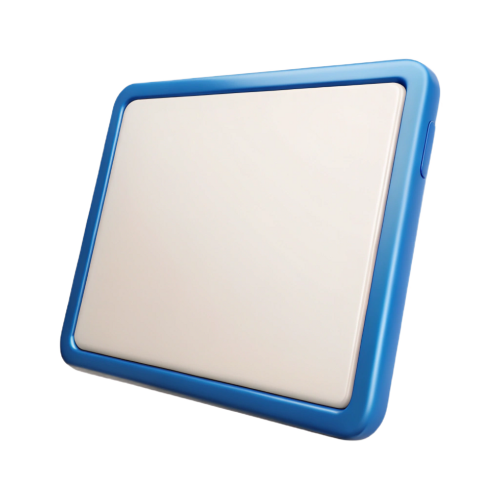 extraordinary vintage A tablet computer, showing a blank white screen professional png