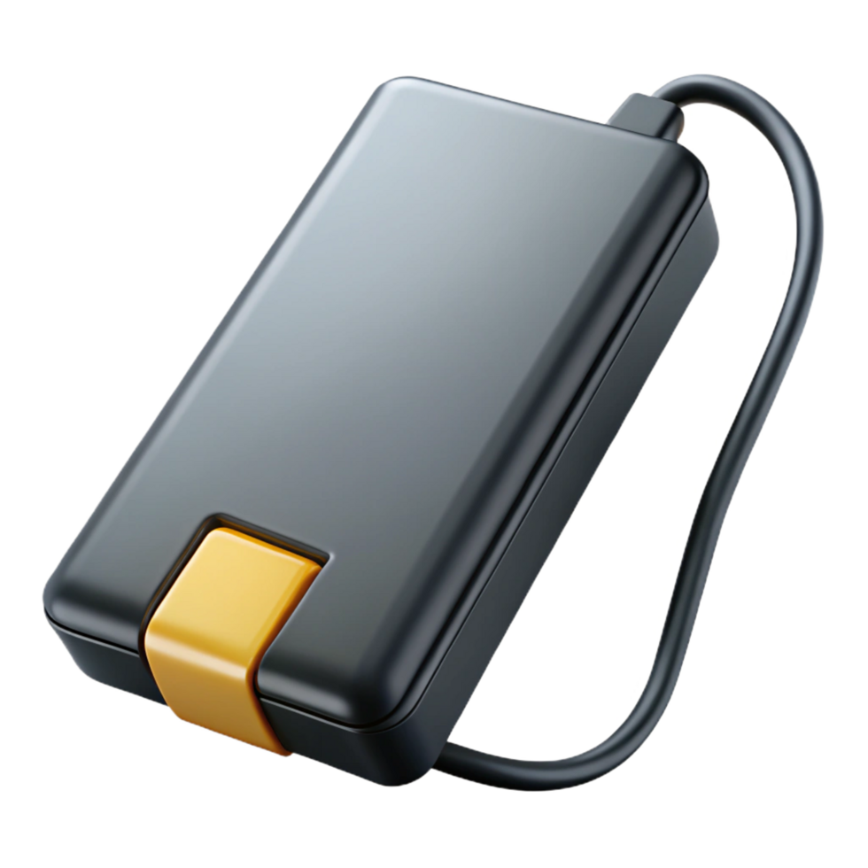 magnificent artistic A power bank, portable charger, black and rectangular high quality png