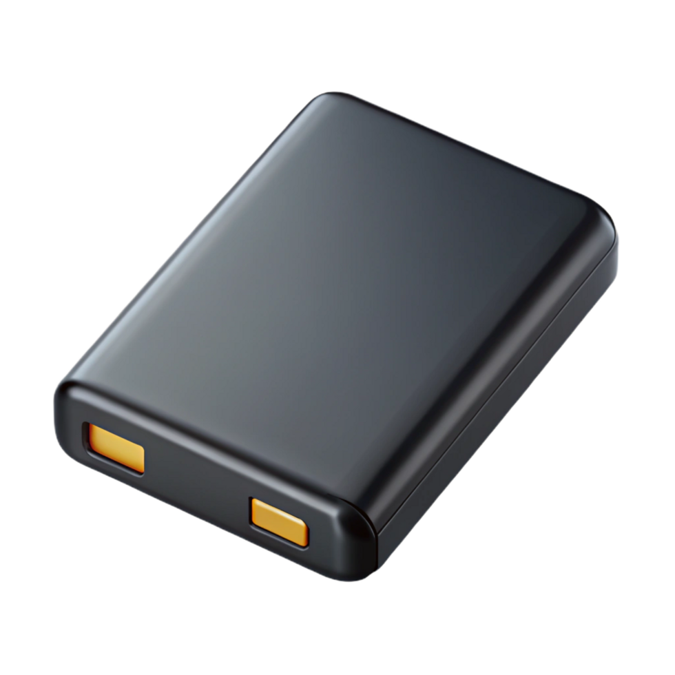dramatic rustic A single external hard drive, black and portable 4K png