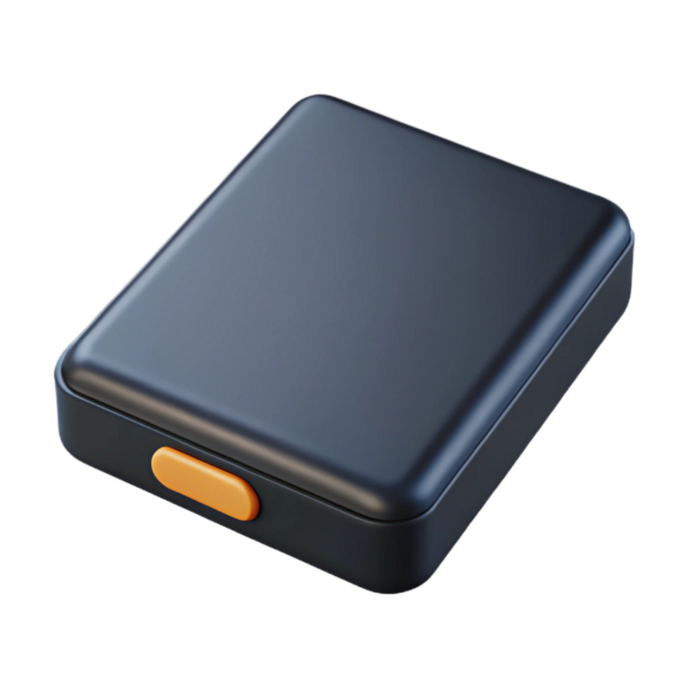 extraordinary artistic A single external hard drive, black and portable detailed png