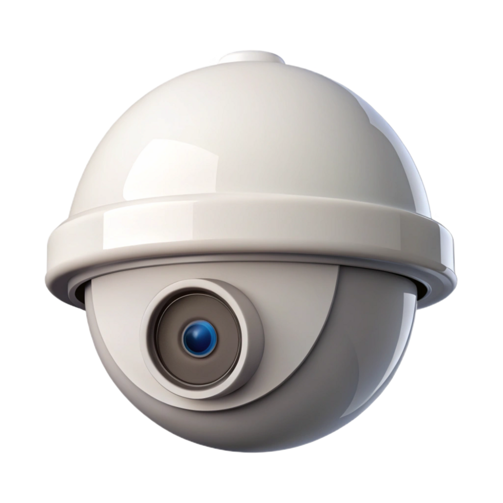 extraordinary creative A security camera, dome style, white casing premium png