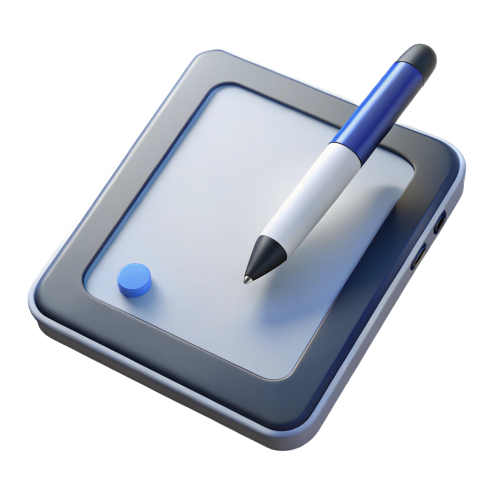 stunning vintage A digital tablet pen, white and sleek original png