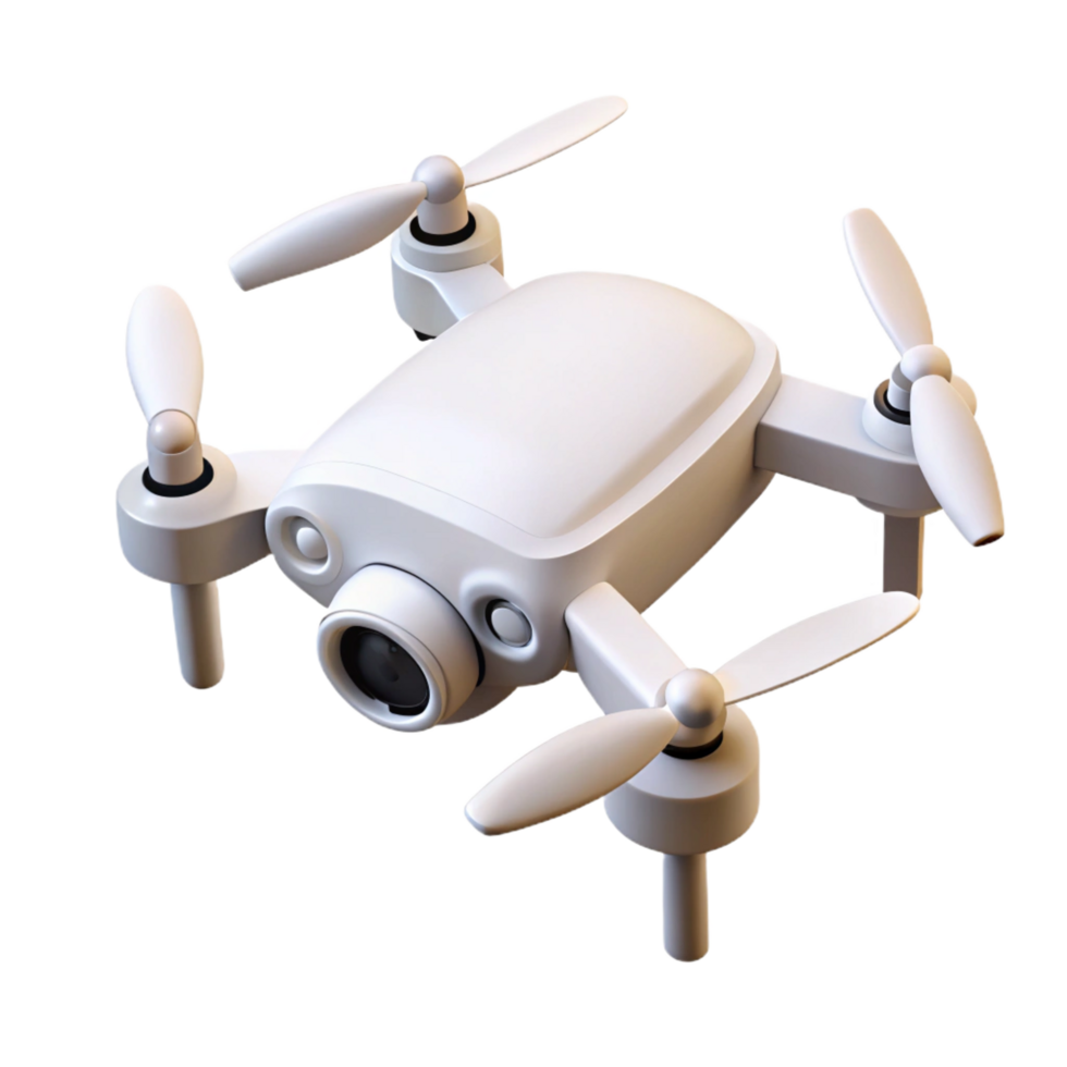 elegant artistic A drone, quadcopter style, white and foldable exclusive png