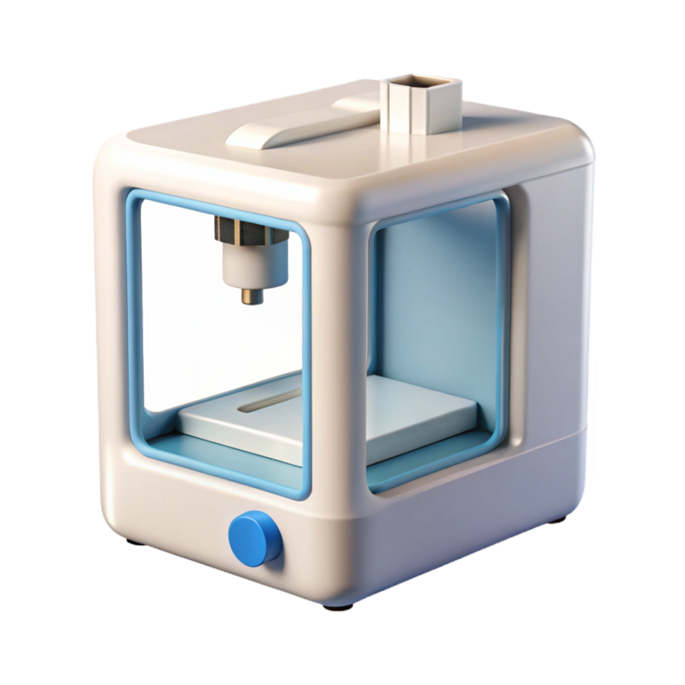 vibrant creative A 3D printer, white and compact exclusive png