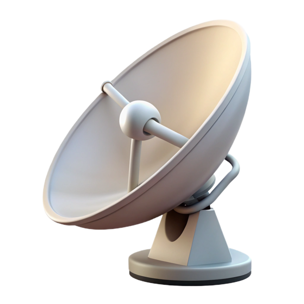 serene artistic A satellite dish, white and parabolic authentic png