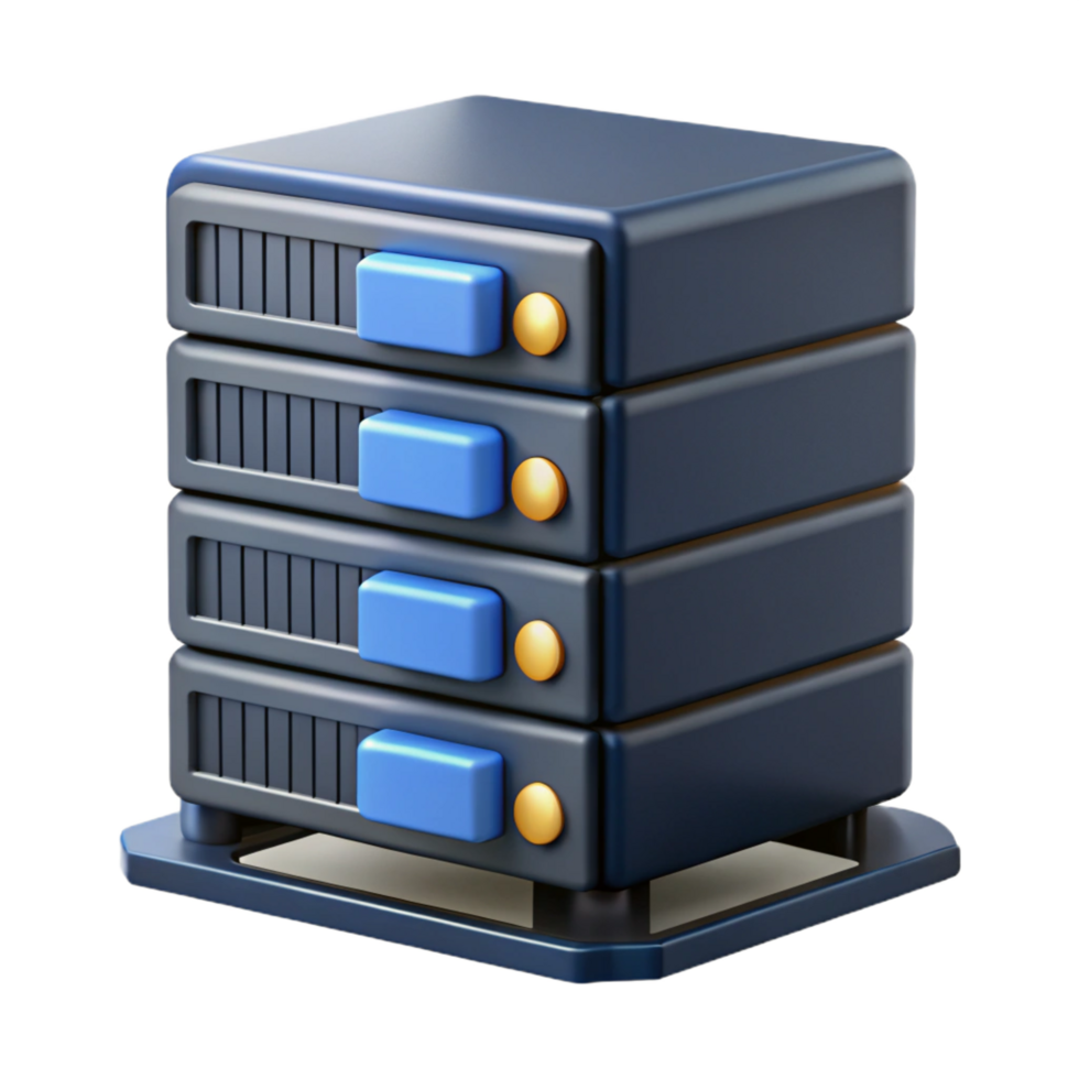 vibrant modern A server rack, black and filled with components original png