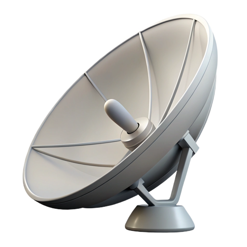 vibrant contemporary A satellite dish, white and parabolic high resolution png