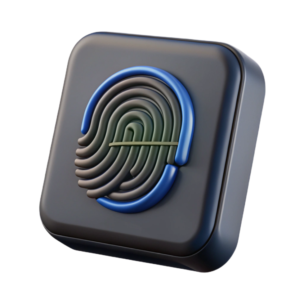 serene traditional A fingerprint scanner, small and rectangular, black exclusive png