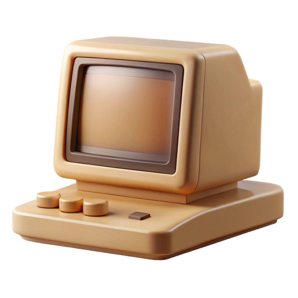 serene abstract A vintage computer, beige and boxy exclusive png