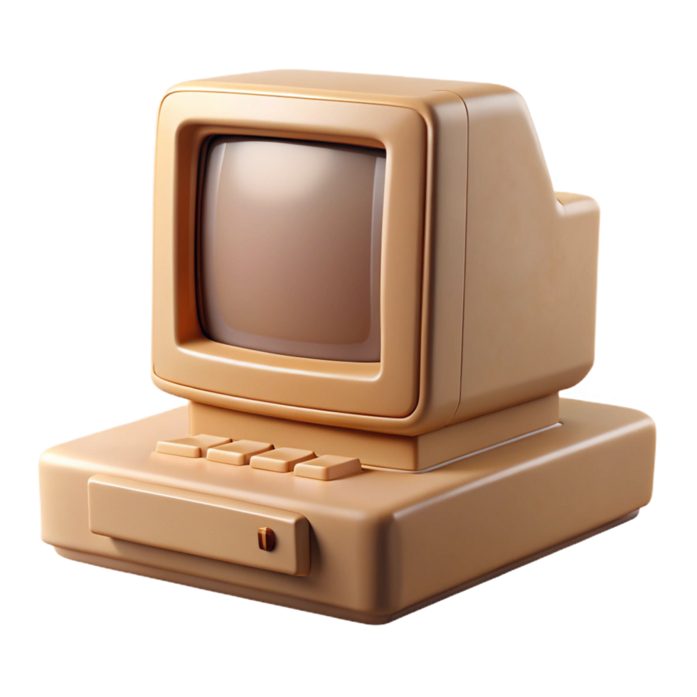 extraordinary modern A vintage computer, beige and boxy exclusive png