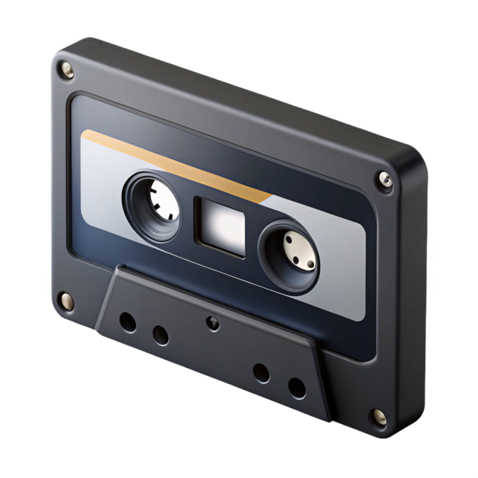 impressive minimalist A cassette tape, black and labeled genuine png
