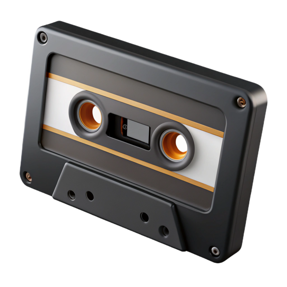vibrant classic A cassette tape, black and labeled exclusive png
