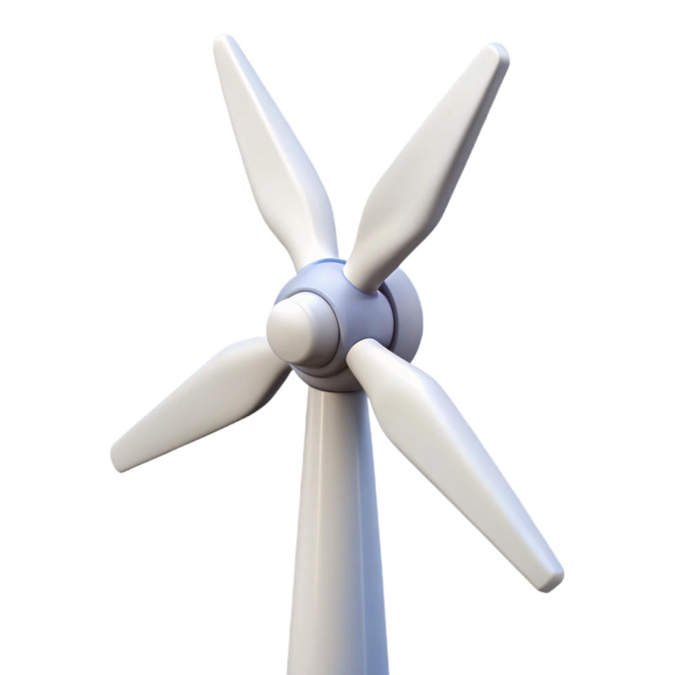 wonderful traditional A wind turbine, white and with three blades high quality png