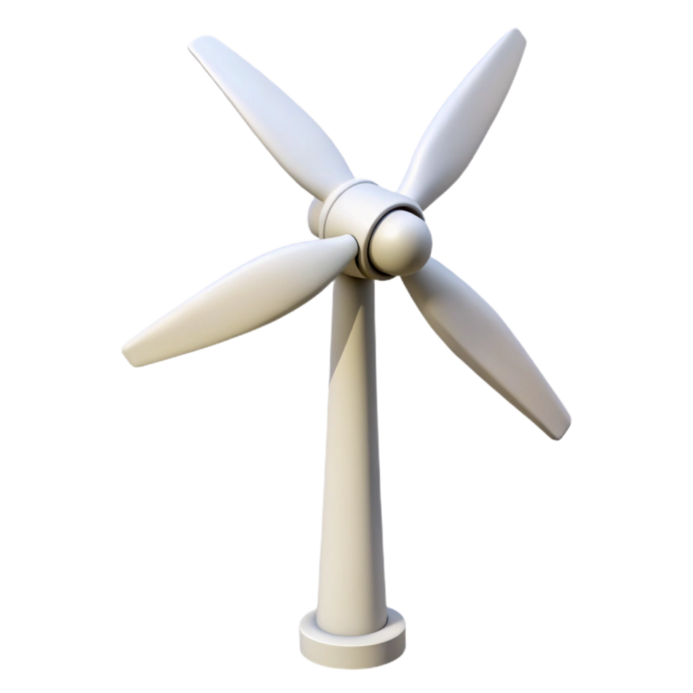 wonderful classic A wind turbine, white and with three blades professional png