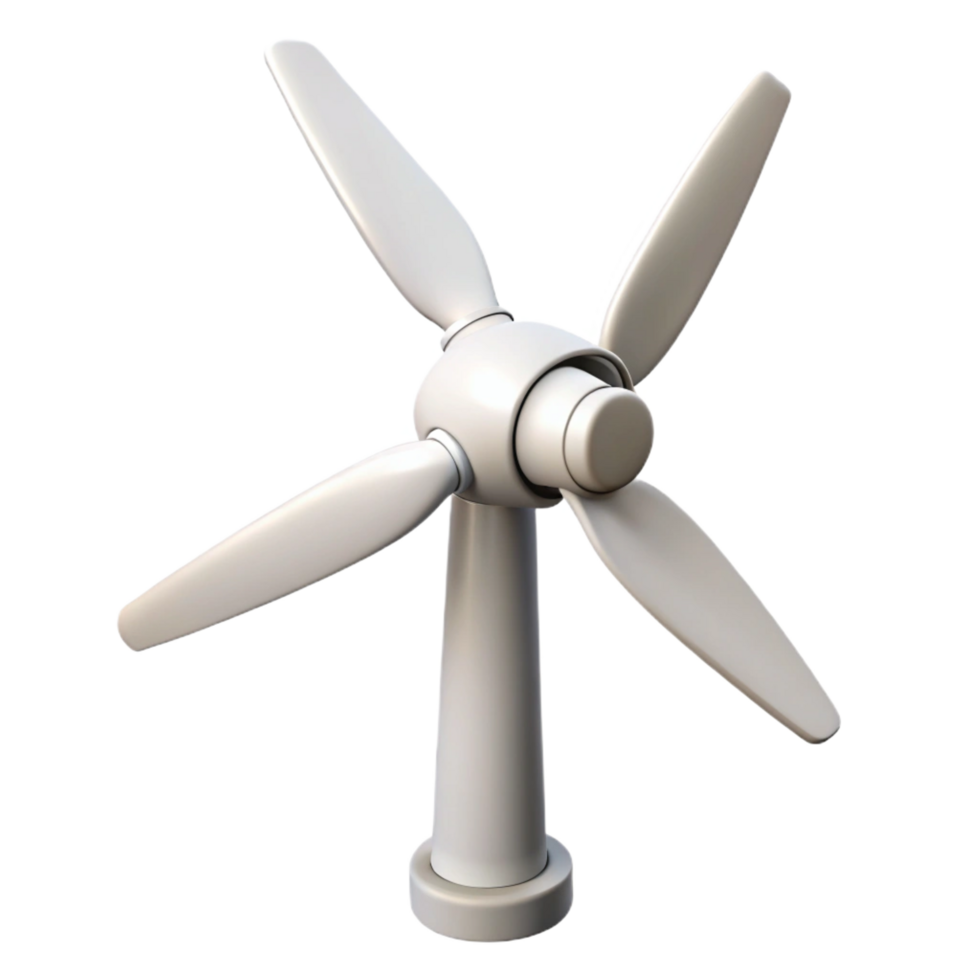 impressive modern A wind turbine, white and with three blades original png