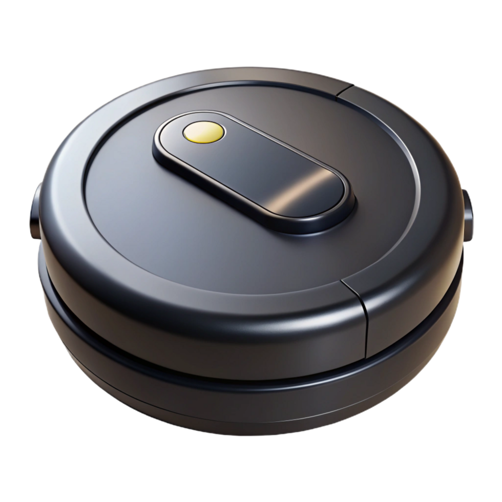 impressive traditional A robotic vacuum cleaner, round and black premium png