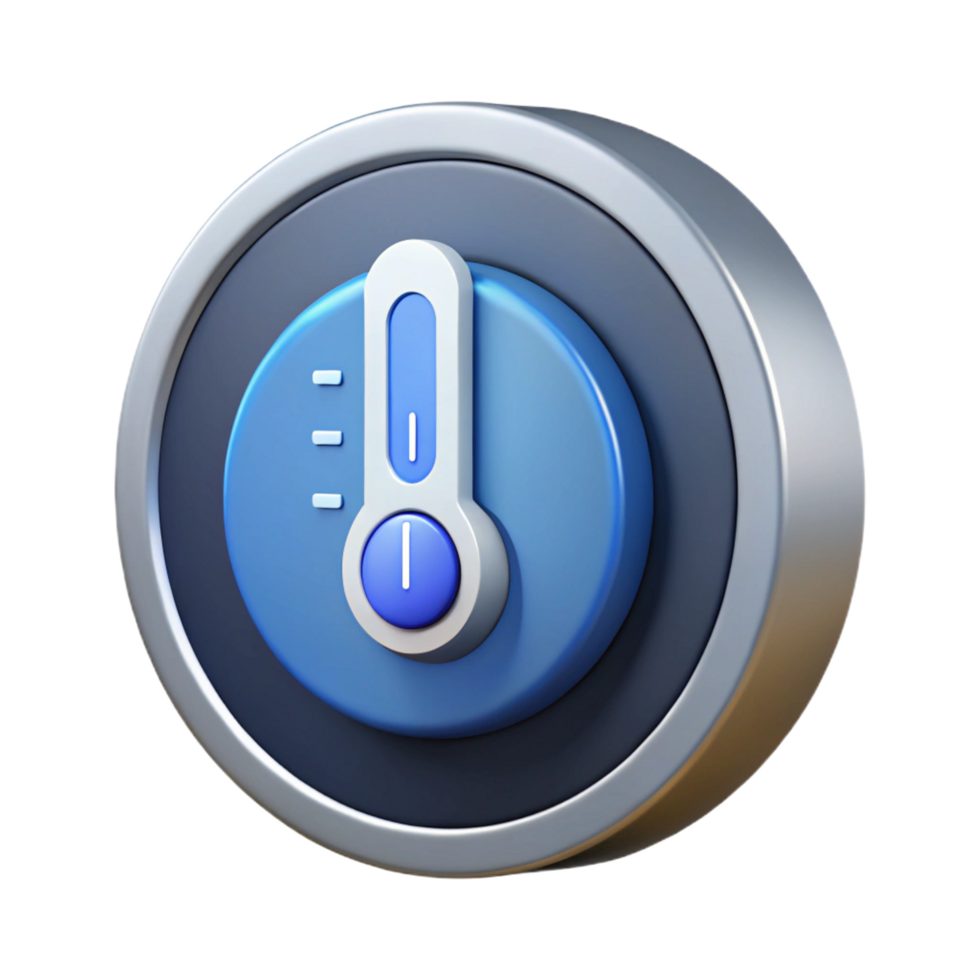 impressive classic A smart thermostat, round and displaying temperature authentic png