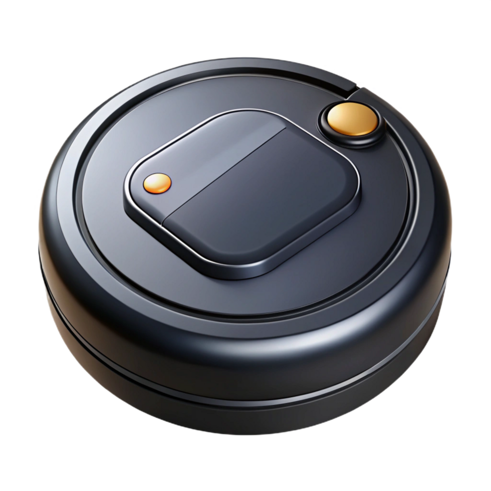 impressive contemporary A robotic vacuum cleaner, round and black original png