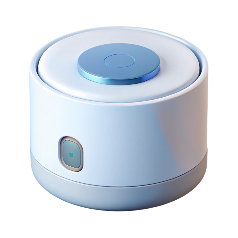 elegant contemporary A smart home hub, white and cylindrical professional png