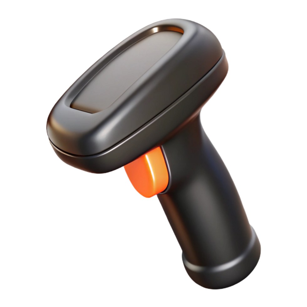 wonderful creative A barcode scanner, handheld, black and ergonomic genuine png
