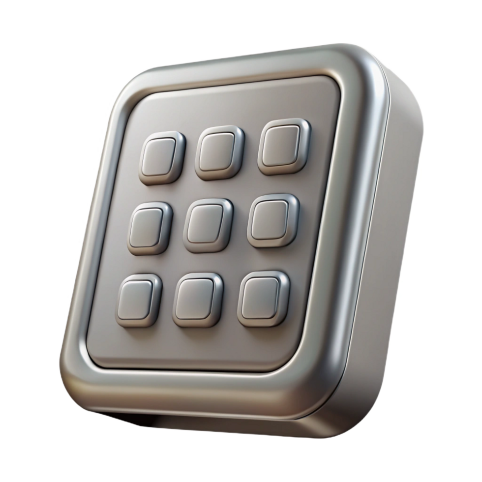serene traditional A security system keypad, silver and rectangular high resolution png