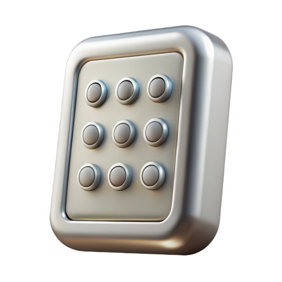 elegant modern A security system keypad, silver and rectangular original png