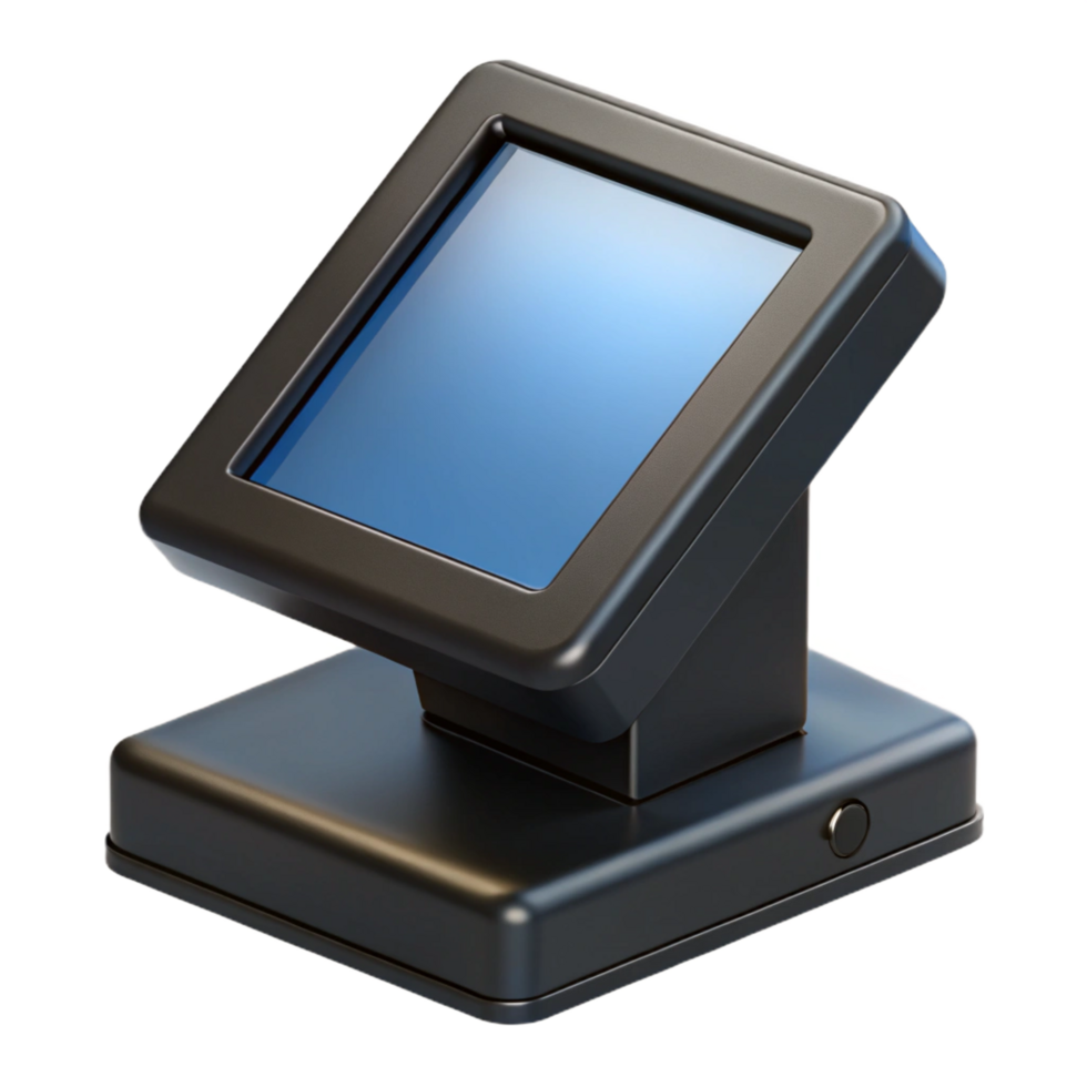 vibrant classic A POS terminal, black and touchscreen original png