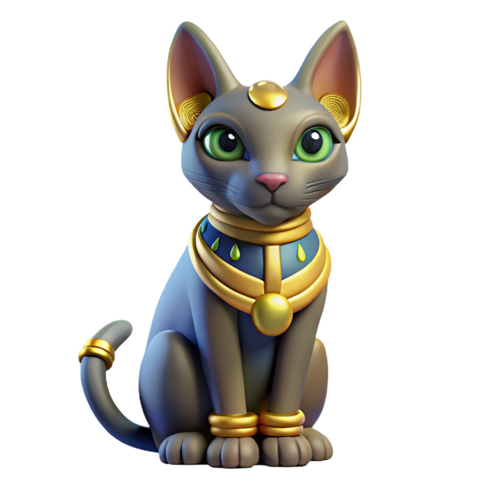 extraordinary modern Bastet, Egyptian cat goddess, high quality png