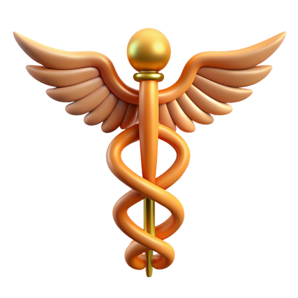 dramatic classic Caduceus, Hermes' staff, medical symbol, exclusive png