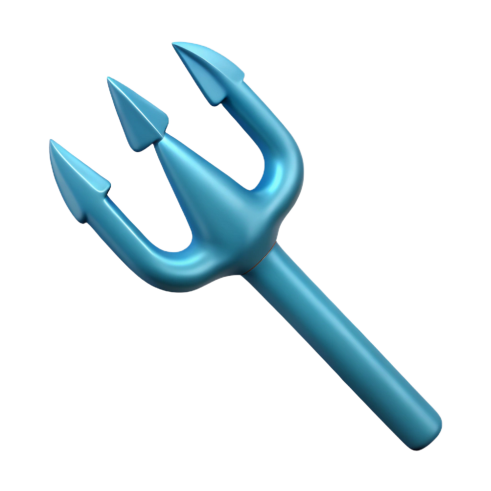 vibrant minimalist Trident, Poseidon's weapon, three-pronged spear, high quality png