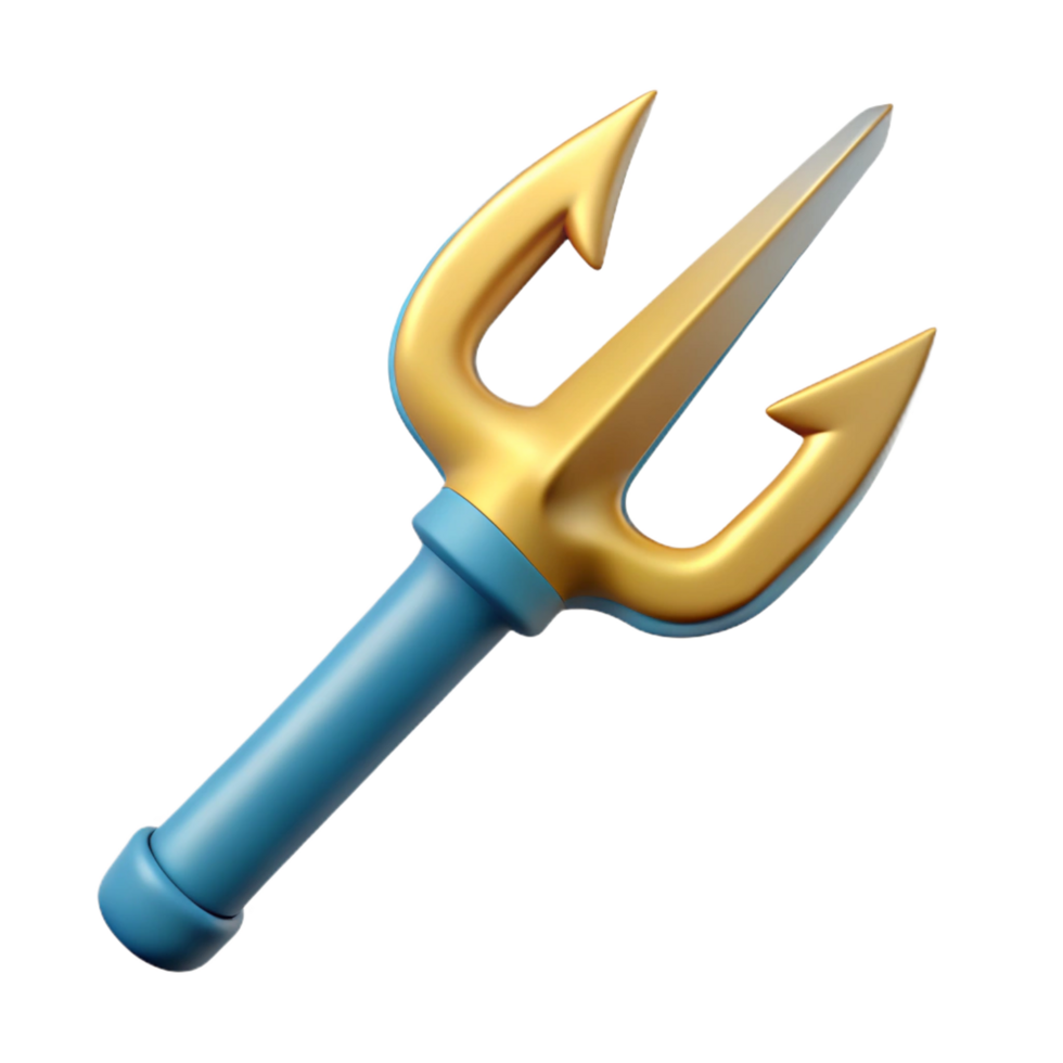 dramatic rustic Trident, Poseidon's weapon, three-pronged spear, original png