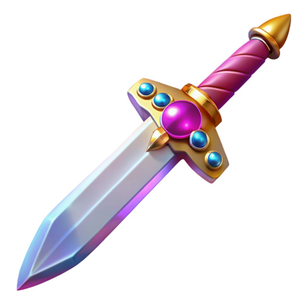 wonderful minimalist A gleaming, jeweled sword, hilt encrusted with gems exclusive png