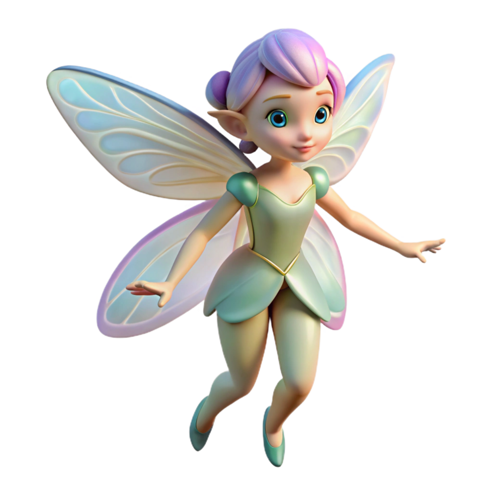 elegant creative A single, delicate fairy, with iridescent wings exclusive png