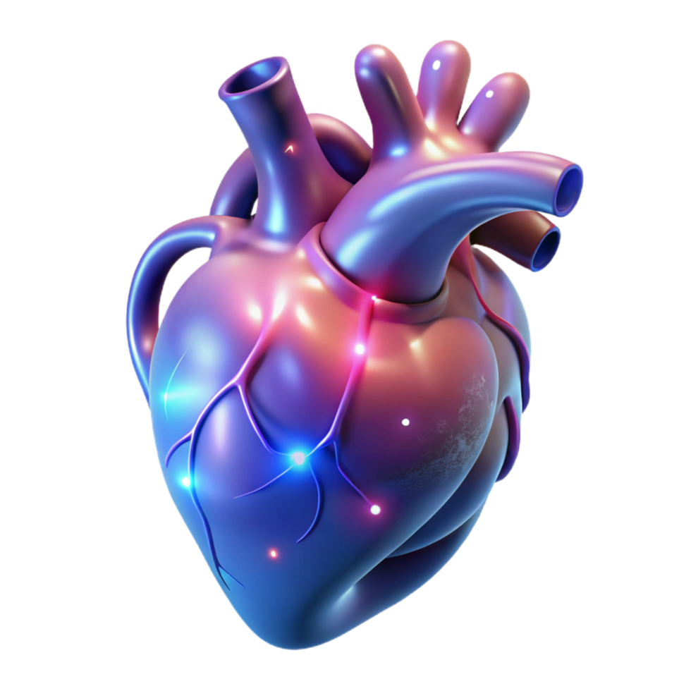 magnificent rustic A detailed, anatomical heart, glowing with magical energy 4K png