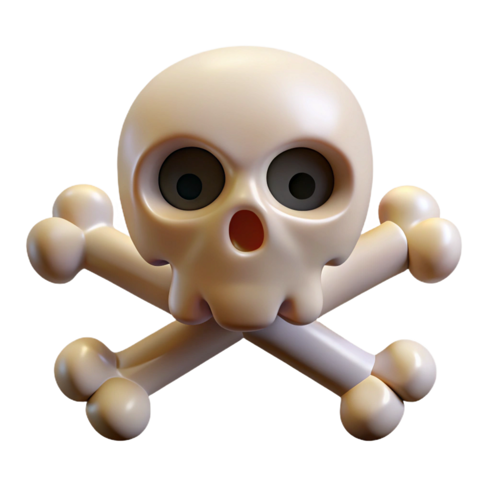wonderful classic A stylized skull and crossbones, made of bone high quality png