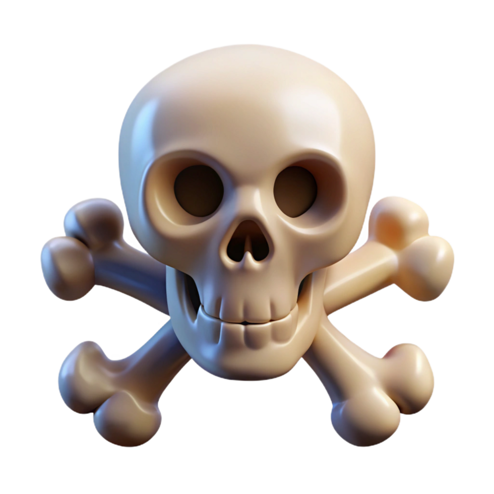wonderful vintage A stylized skull and crossbones, made of bone exclusive png