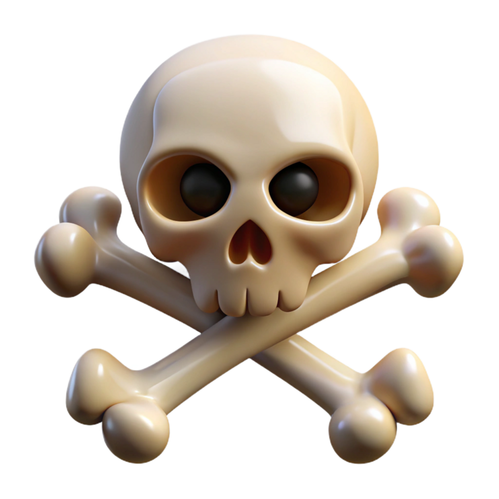 beautiful traditional A stylized skull and crossbones, made of bone professional png