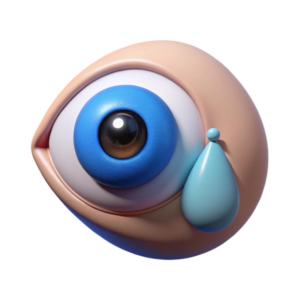 stunning artistic A single, human eye, crying a single tear authentic png