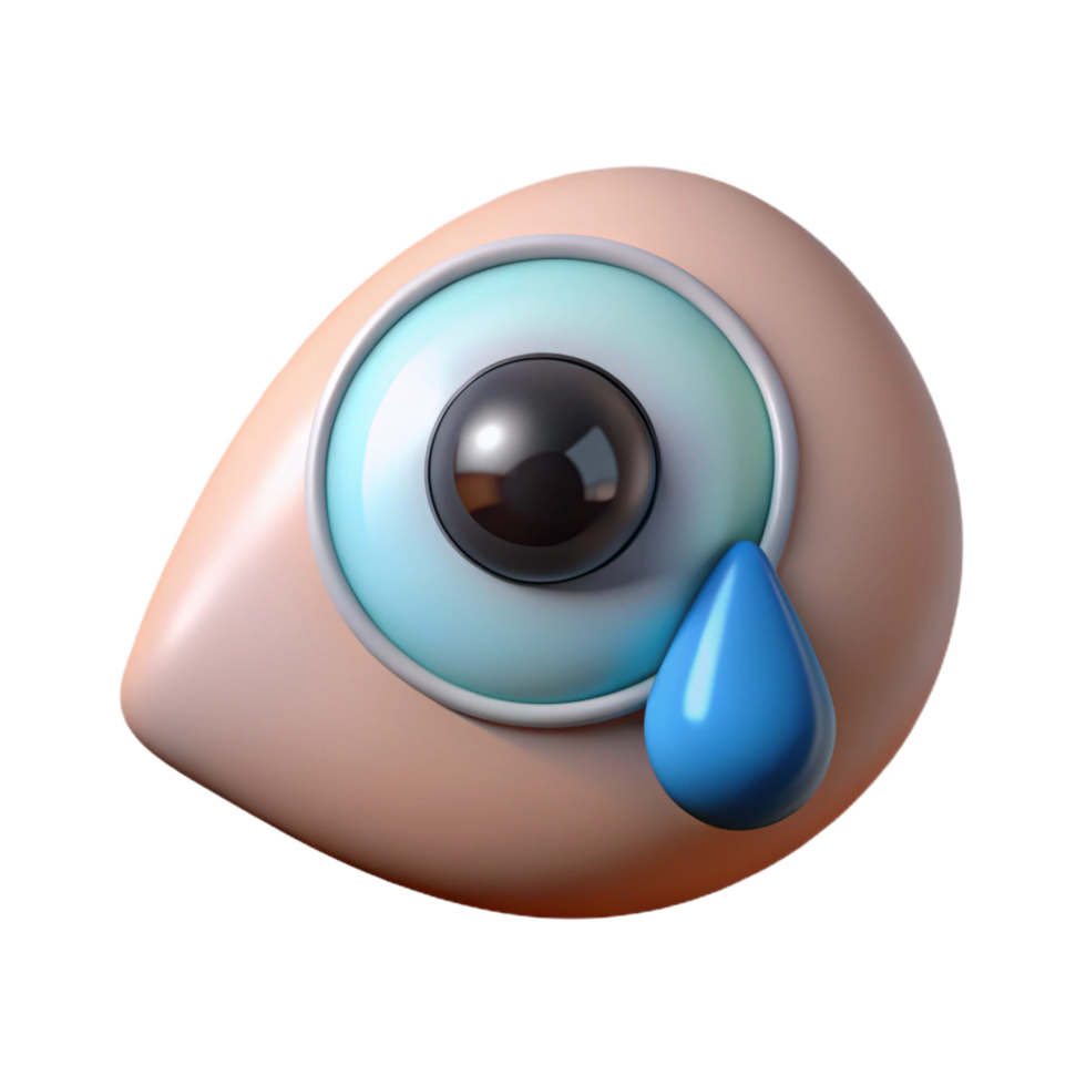 beautiful vintage A single, human eye, crying a single tear high quality png