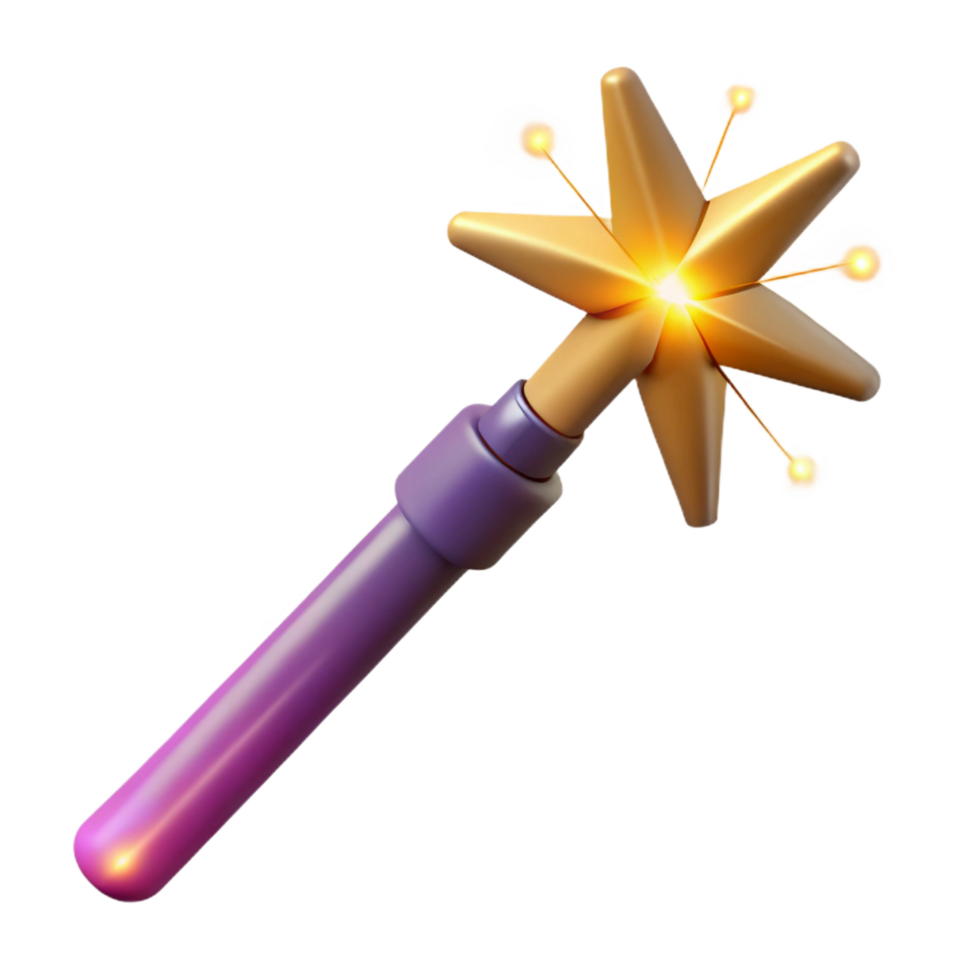 impressive creative A magic wand, emitting sparks of energy exclusive png