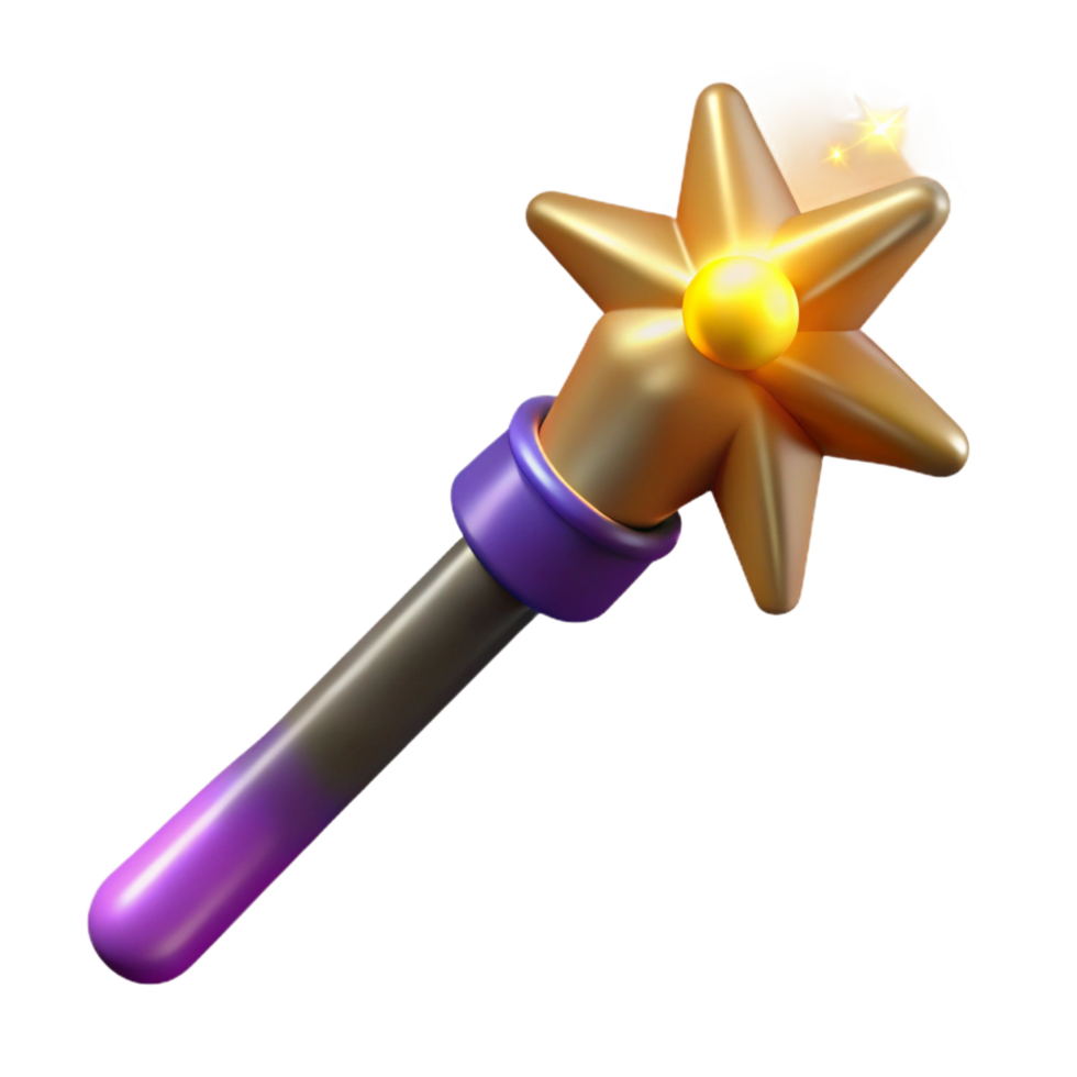 serene traditional A magic wand, emitting sparks of energy authentic png