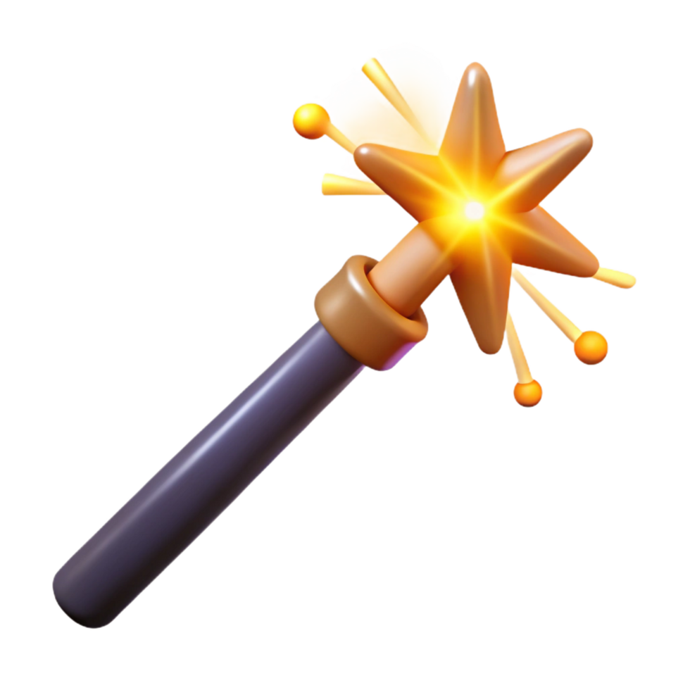 beautiful classic A magic wand, emitting sparks of energy high quality png